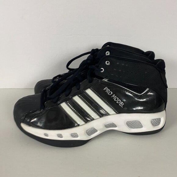 Adidas Pro Model TC Basketball Shoes Mens 8.5 Team Color Black White Shell Toe - Picture 7 of 14